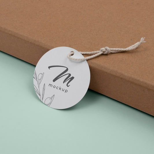 Free Circle Shaped Tag Price Mockup Psd