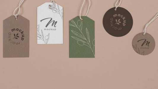 Free Circle Shaped Tag Price Mockup Psd