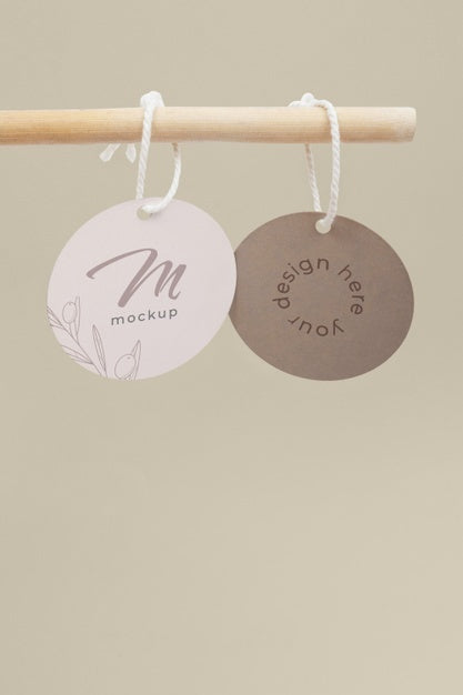 Free Circle Shaped Tag Price Mockup Psd
