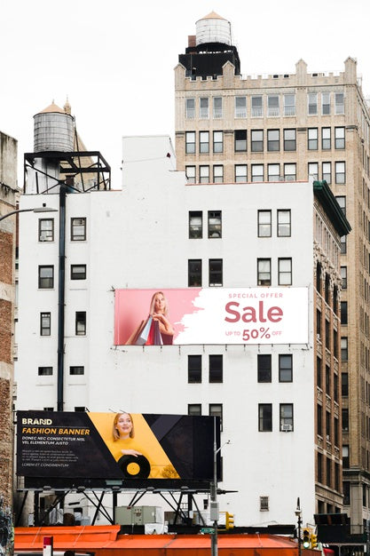 Free City Billboard Concept Mock-Up Psd