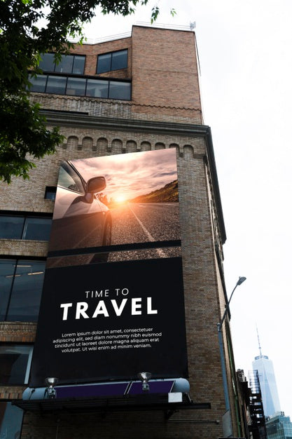 Free City Billboard Concept Mock-Up Psd