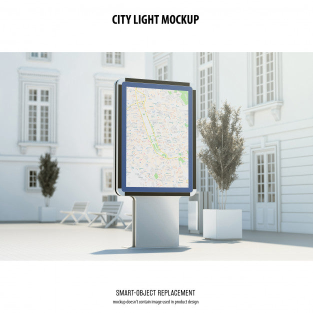 Free City Light Mockup Psd