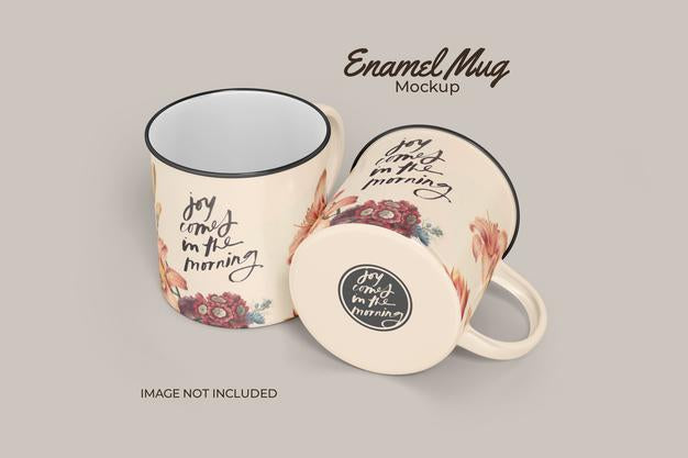 Free Classic Enamel Mug Mockup Psd