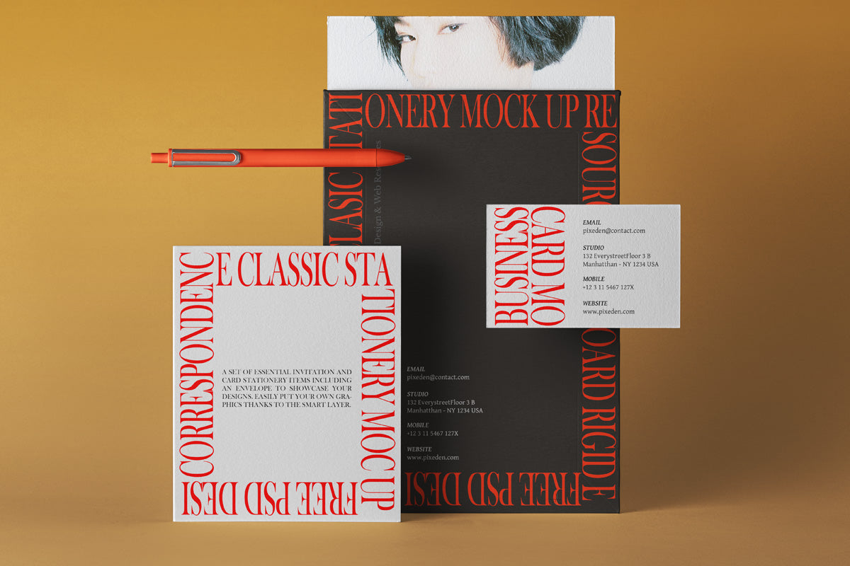 Free Classic Psd Mailing Mockup Set