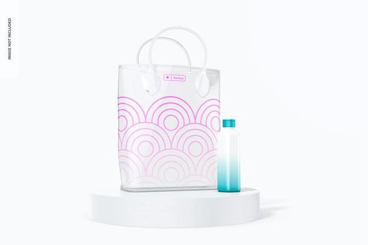 Free Clear Bag Mockup, Front View Psd