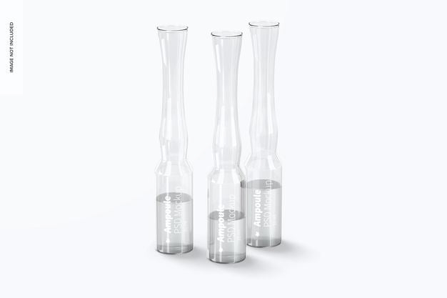 Free Clear Glass Ampoule Mockup Set Psd