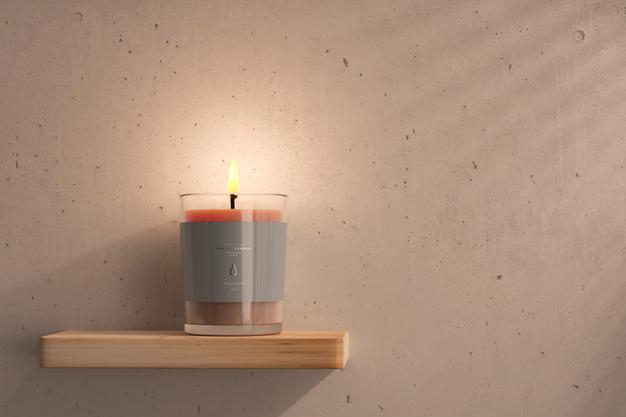 Free Clear Glass Votive Candle Mockup Psd