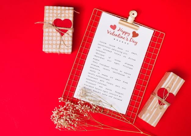 Free Clipboard Mockup For Valentine Psd