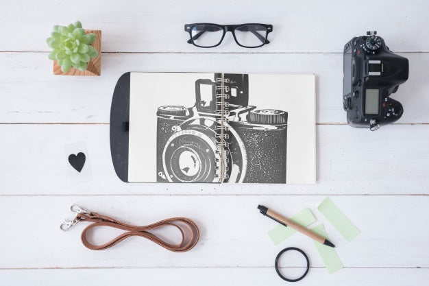 Free Clipboard Mockup With Photography Concept Psd