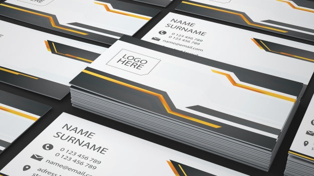 Free Close Up Business Card Showcase Psd