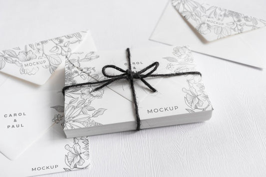 Free Close-Up Elegant Wedding Invitations With Mock-Up Psd