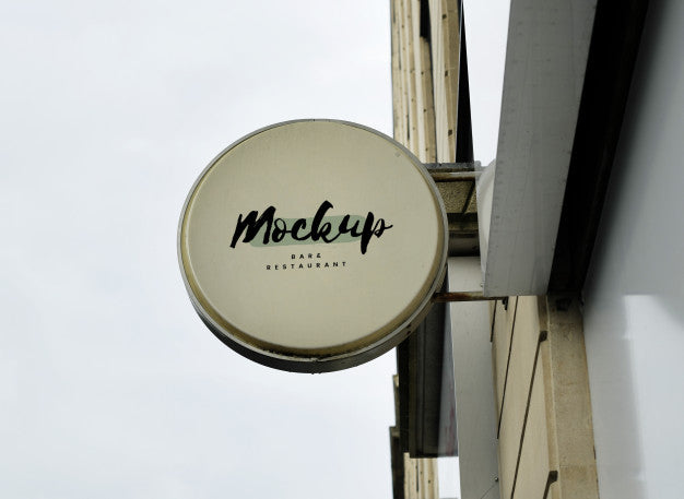 Free Close Up Of A Shop Sign Mock Up Psd