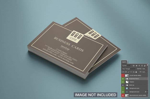 Free Close-Up Of Horizontal Business Card Stack Mockup Psd