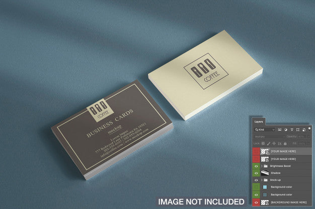 Free Close-Up Of Horizontal Business Card Stacks Mockup Psd