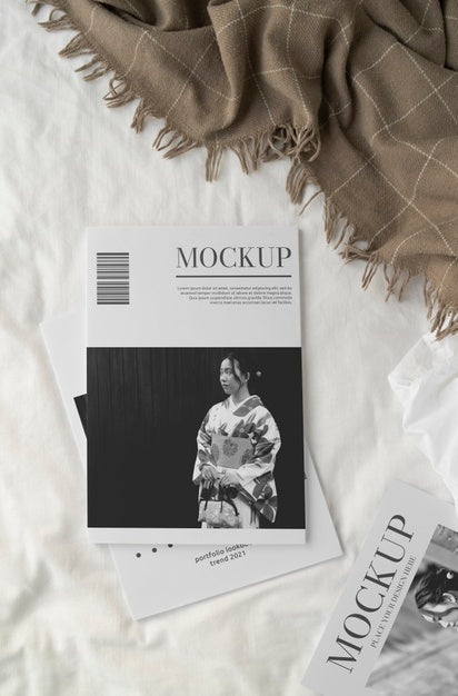 Free Close Up On Magazine In The Bedroom Psd