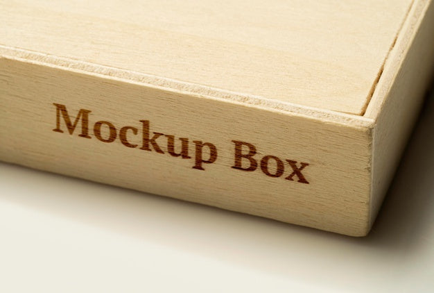 Free Close Up On Wooden Logotype Mockup Psd