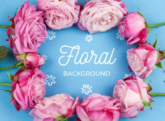 Free Close Up Pink Roses Framing Mockup Psd