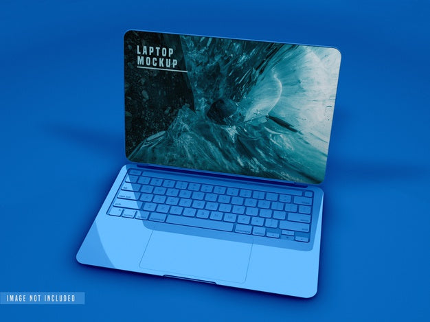 Free Close Up View Of Laptop Mockup Design Psd