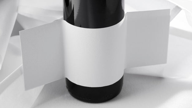 Free Close Up Wine Bottle Label Mock Up Psd