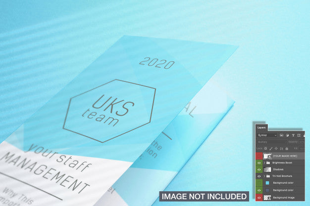 Free Closed Tri-Fold Flyer Mockup Psd