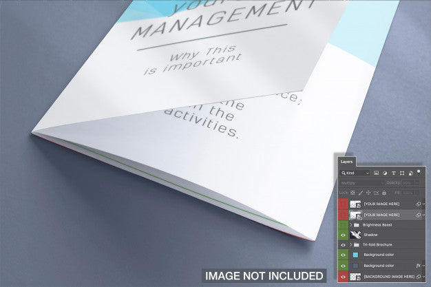 Free Closed Tri-Fold Flyer Mockup Psd