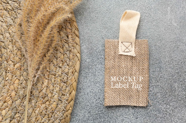 Free Clothing Label Mock-Up With Jute Pad Psd