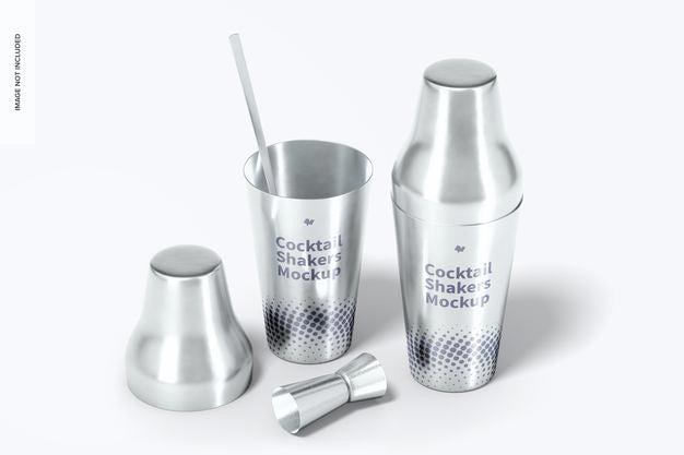 Free Cocktail Shakers Set Mockup Psd