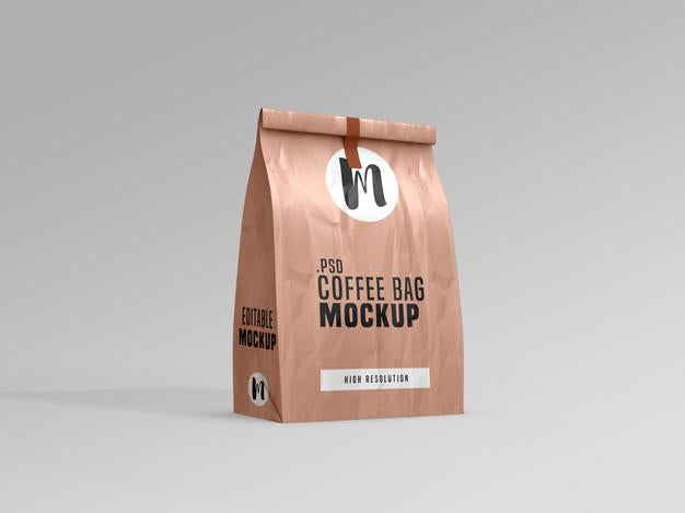 Free Coffee Bag Packet Mockup Psd