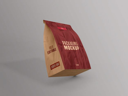 Free Coffee Bag Packet Mockup Psd