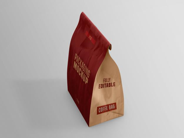 Free Coffee Bag Packet Mockup Psd