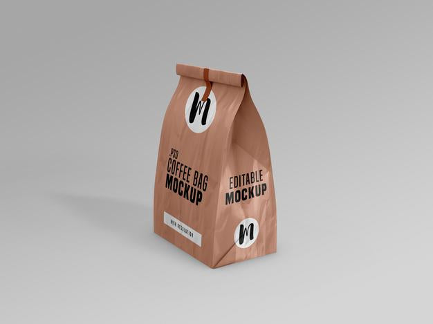 Free Coffee Bag Packet Mockup Psd