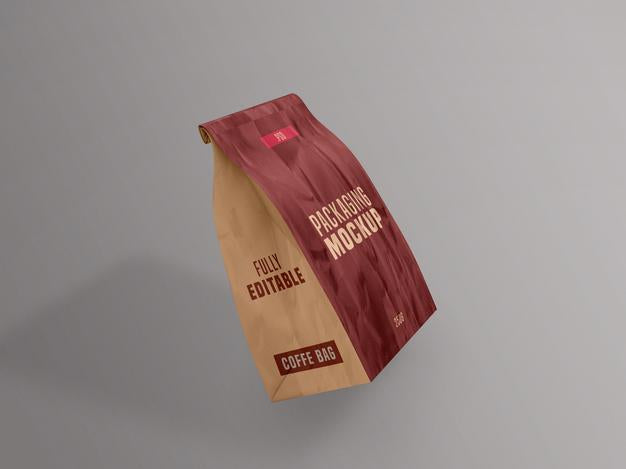 Free Coffee Bag Packet Mockup Psd