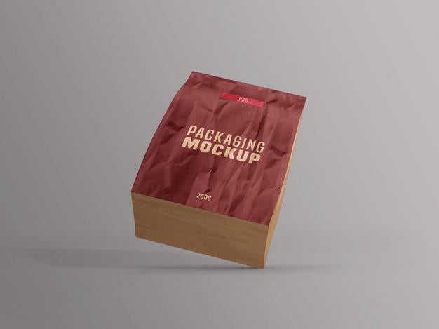 Free Coffee Bag Packet Mockup Psd