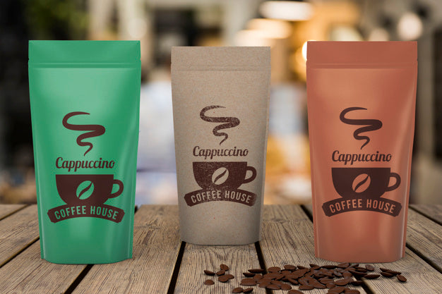 Free Coffee Bags Mockup Psd