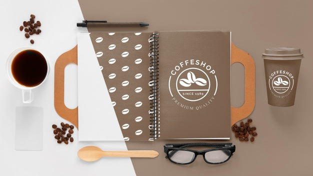 Free Coffee Branding Concept Flat Lay Psd