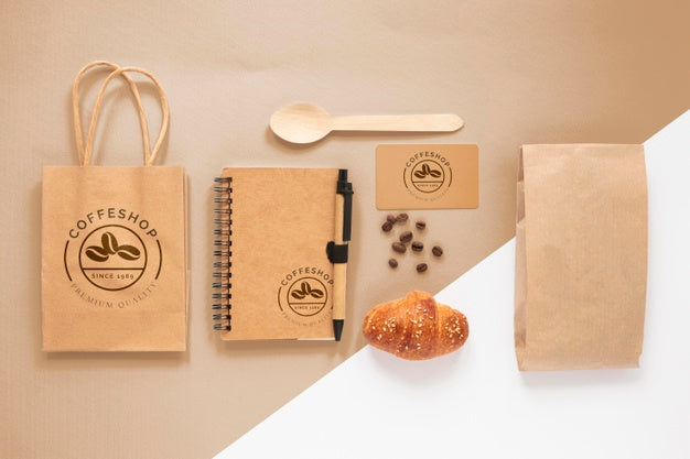 Free Coffee Branding Items Flat Lay Psd