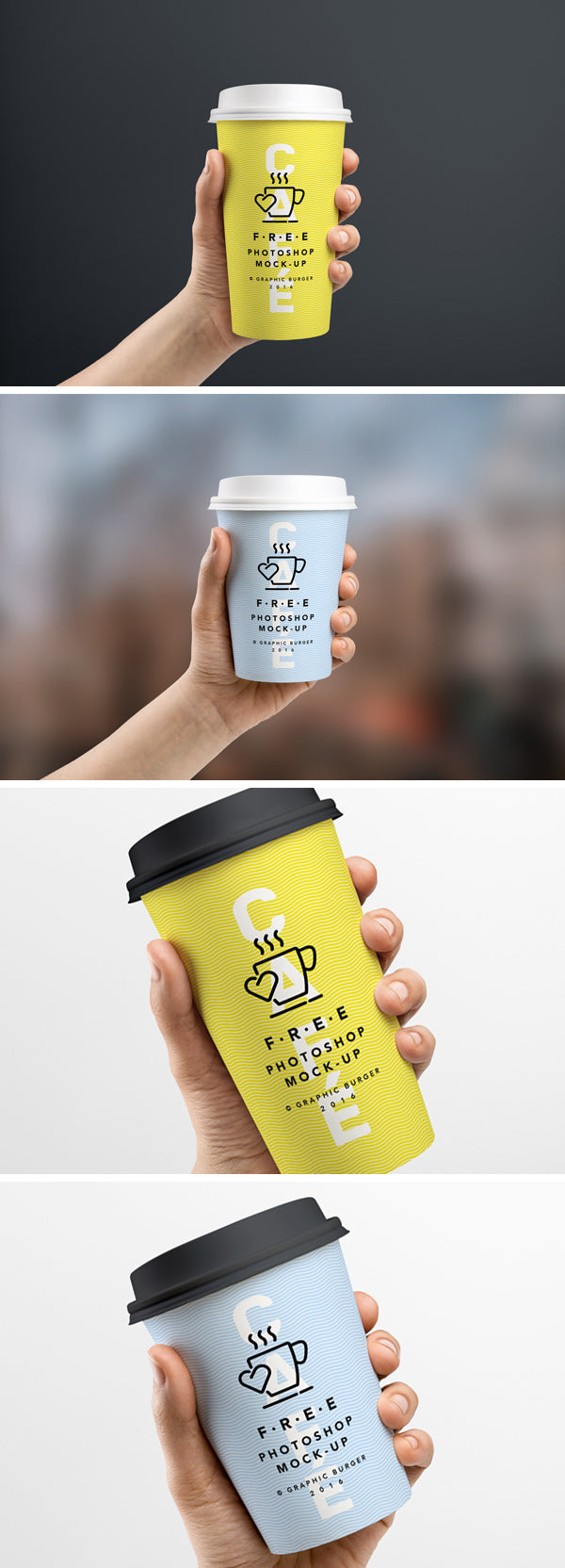 Free Coffee Cup In Hand Mockup