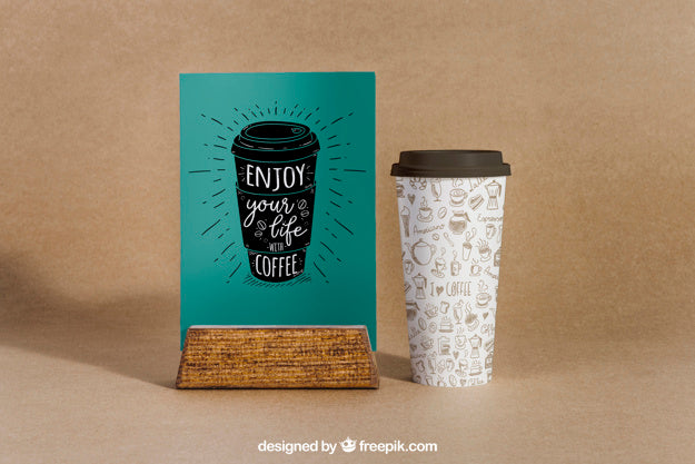 Free Coffee Mockup With Large Cup Psd