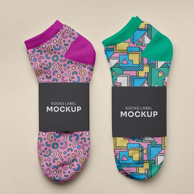 Free Color Socks Design Mockup Psd