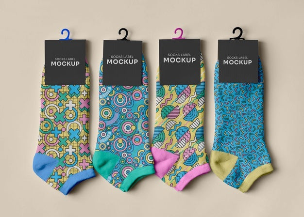 Free Color Socks Design Mockup Psd