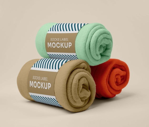 Free Color Socks Design Mockup Psd