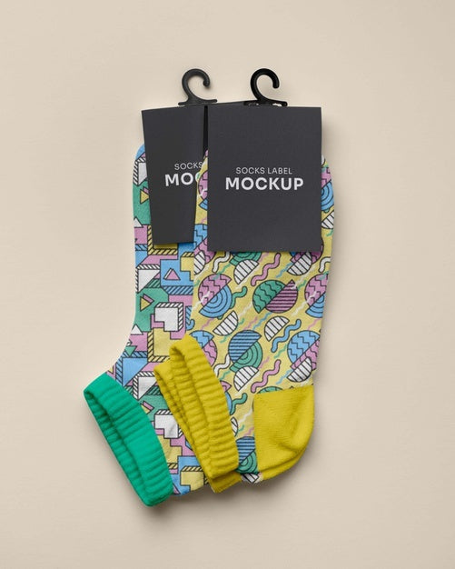 Free Color Socks Design Mockup Psd