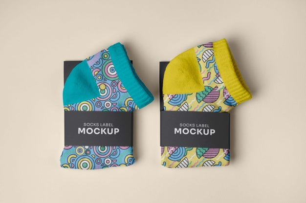 Free Color Socks Design Mockup Psd