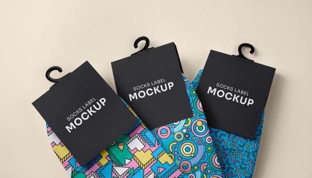 Free Color Socks Design Mockup Psd