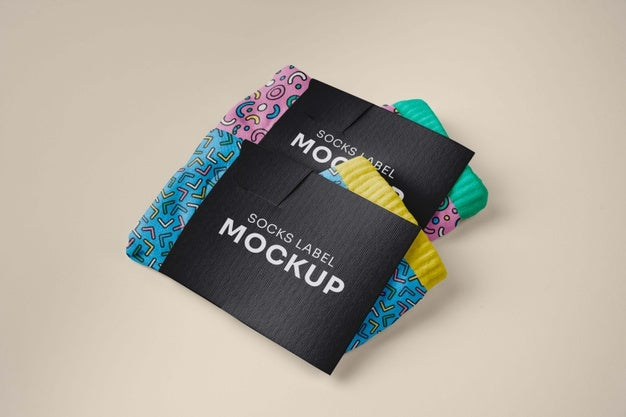 Free Color Socks Design Mockup Psd