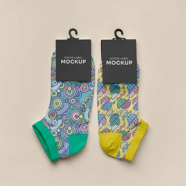 Free Color Socks Design Mockup Psd