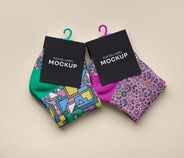 Free Color Socks Design Mockup Psd