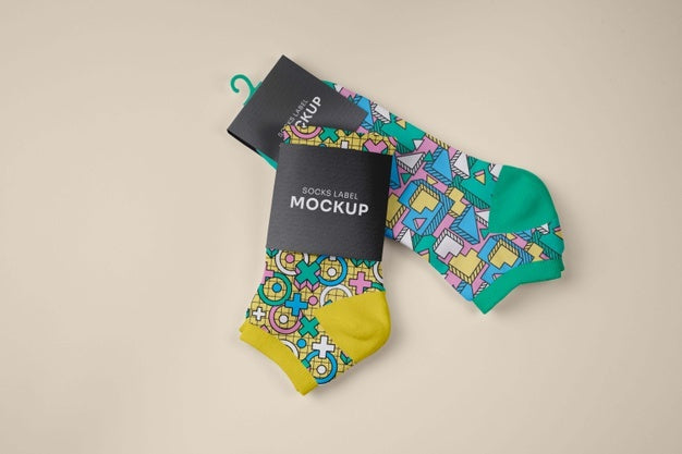 Free Color Socks Design Mockup Psd