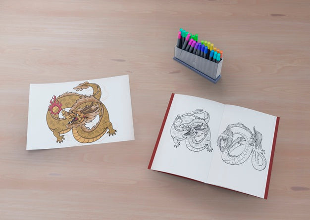 Free Colorful And Monochrome Snake Sketch Psd