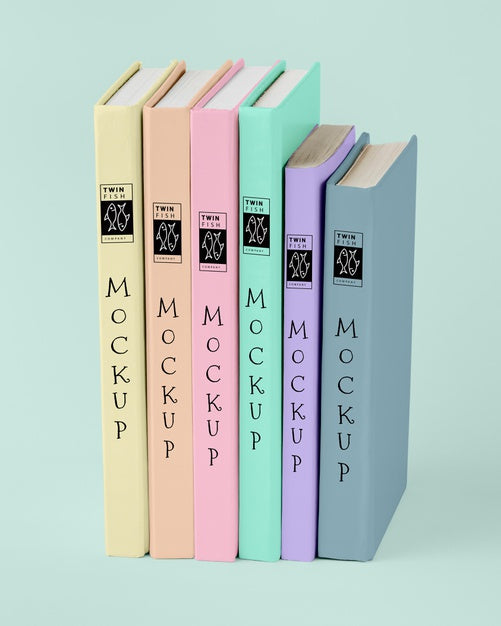 Free Colorful Books Arrangement Mock-Up Psd